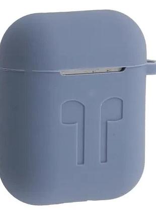 Чохол для airpods силіконовий logo 2в1(+ карабин) тех.пак lavander
