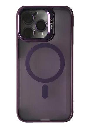 Чехол case pro matte fortable camera lens magsafe for iphone 12 pro max deep purple