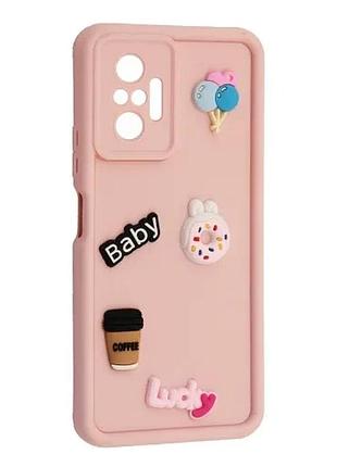 Чехол happy для xiaomi redmi note 10 pro light pink