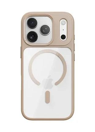 Чехол rock guard transparent magnetic (anti-drop lens protection) for iphone 17 pro gold