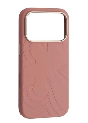 Чехол flower liquid silicone case magsafe для iphone 17 pro cherry blossom pink