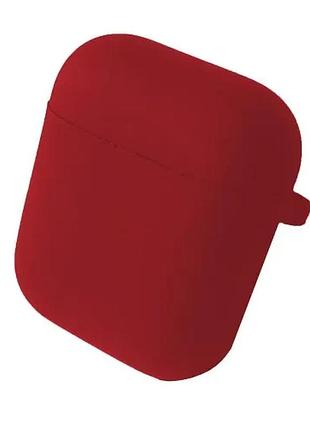 Чехол для airpods 1/2 silicone case/microfiber red
