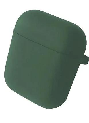 Чехол для airpods 1/2 silicone case/microfiber pine green