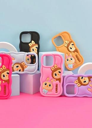Чехол labubu case for iphone 16 pink 4