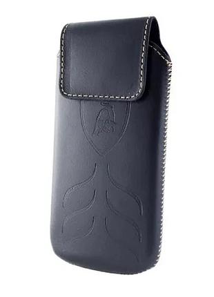 Чехол вытяжка кожаный lamborghini for nokia 230 (кожа) черный