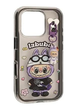 Чехол labubu (с брелком) for iphone 16 black