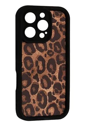 Чохол leopard case for iphone 16 pro black