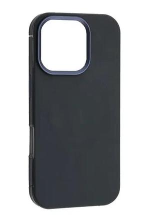 Чохол dulero metal leather magsafe case for iphone 16 pro max blue