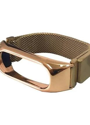 Ремінець для xiaomi mi band 3/4/5/6 milanese loop lemon gold