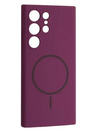 Чехол silicone case luxury+magsafe for samsung s25 ultra purple