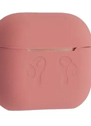 Чехол для airpods 3 силиконовый 2мм logo 2в1(+ карабин) тех.пак dark pink