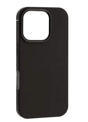 Чехол dulero metal leather magsafe case for iphone 16 pro black