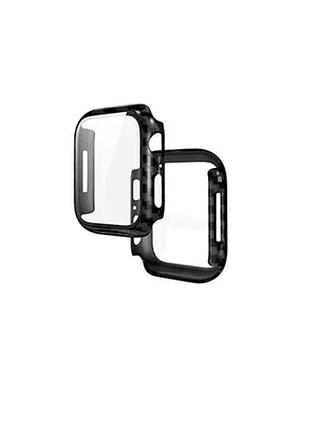 Бампер для apple watch hoco iwatch7/8 ws3 shadow protective case+film (45mm) carbon fiber