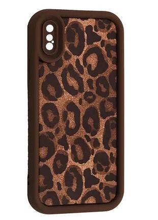 Чохол leopard case for iphone x/xs brown 4
