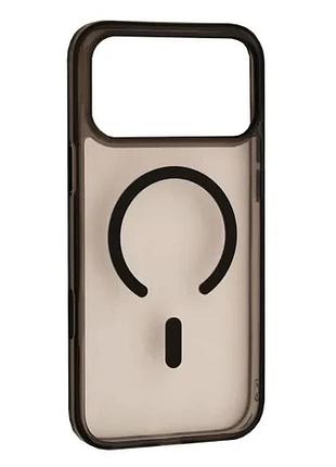 Чехол crystal frame magsafe для iphone 17 pro max black