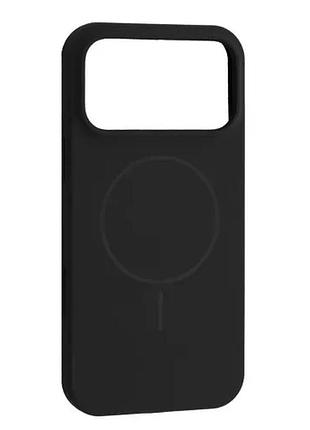 Чехол silicone case with magsafe for iphone 17 pro max black