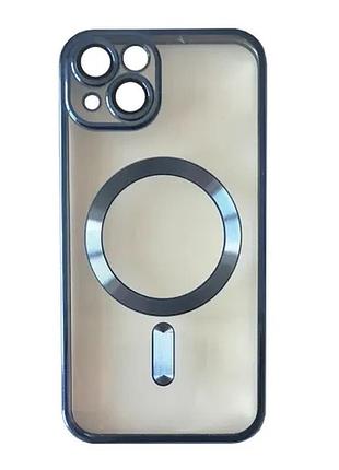 Чохол shining camera magsafe for iphone 15 blue