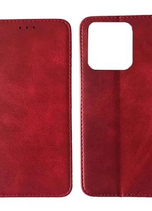 Чехол-книжка black tpu magnet for xiaomi redmi 10c red