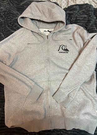 Сіра чоловіча зіпка, кофта на блискавці quiksilver