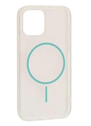 Чехол clear magnetic (color slim magsafe) box for iphone 14 pro glacier blue