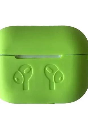 Чехол для airpods pro силиконовый logo 2в1(+ карабин) тех.пак lime green