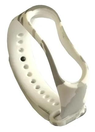 Ремешок для xiaomi mi band 5/6/7 camouflage white-grey