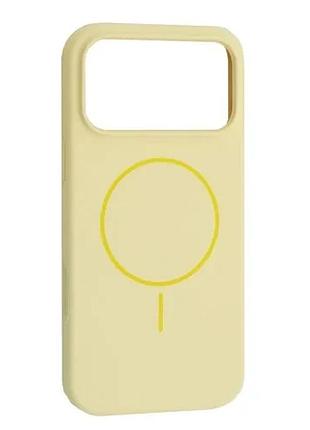 Чехол silicone case with magsafe for iphone 17 pro custard