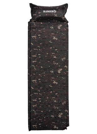 Самонадувающийся коврик туристический надувной каремат ranger batur camo (арт. ra 6640)