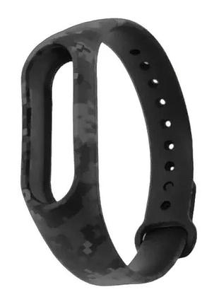 Ремінець для xiaomi mi band 3/4 camouflage pixel black-grey
