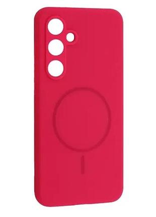 Чехол silicone case luxury+magsafe for samsung s24 fe firefly rose
