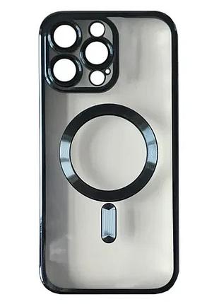Чохол shining camera magsafe for iphone 13 pro max blue titanium