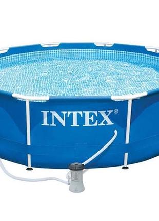 Круглий каркасний басейн intex 28202 розмір 305х76 см з картріджним фільтр-насосом 1 250 л/год