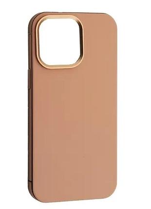 Чехол dulero metal leather magsafe case for iphone 15 pro max pink