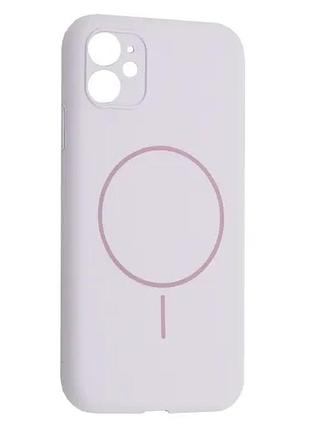 Чехол silicone case full camera fine ring magsafe for iphone 12 purpule lilac