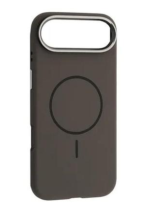 Чехол liquid silicone case metal camera magsafe для iphone 17 air gray