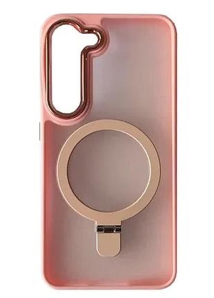 Чехол matte ring-magsafe for samsung s23+ светло розовый