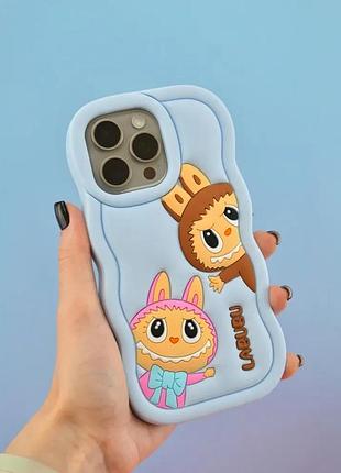 Чехол labubu case for iphone 16 pro max brown 3