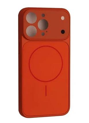 Чехол new ag glass magsafe case for iphone 15 pro orange