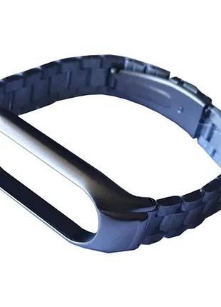 Ремінець для xiaomi mi band 3/4/5/6 3-bead metal band silver