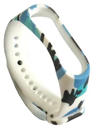 Ремінець для xiaomi mi band 3/4 camouflage black-blue-white