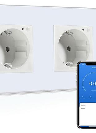 Умная розетка bseed 16a wlan с измерением потребления, 2 фазы, работает с amazon alexa, google home, таймер, счетчик затрат