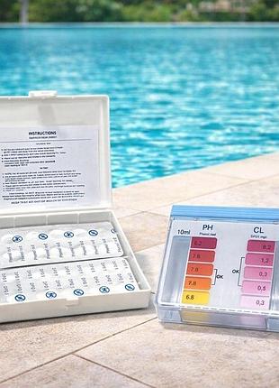 Тестер для бассейна aquadoctor box cl/ph таблеточный 20 тестов для измерения хлора и уровня ph воды 2