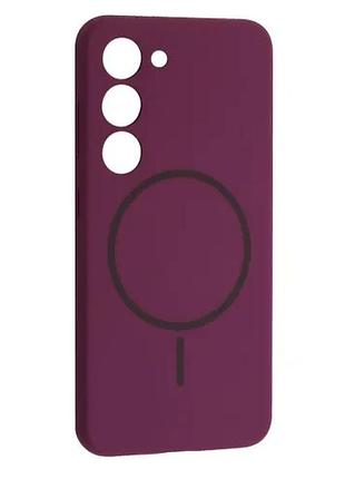 Чехол silicone case luxury+magsafe for samsung s23 purple