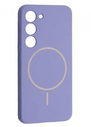 Чехол silicone case luxury+magsafe for samsung s23 elegant purple