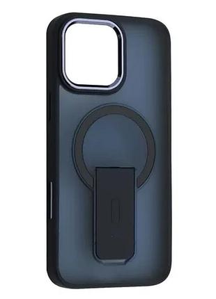 Чохол stand matte magsafe for iphone 16 pro dark blue