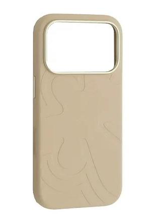 Чохол flower liquid silicone case magsafe для iphone 17 pro max antique white