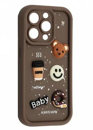 Чехол happy donut case for iphone 14 pro max brown