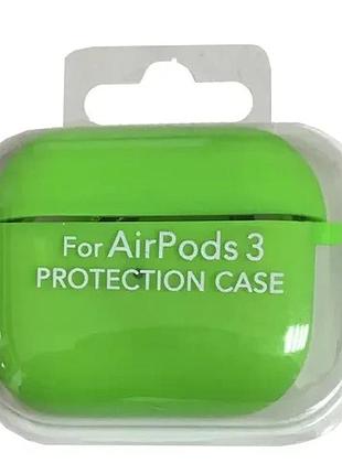 Чехол для airpods 3 silicone case/microfiber party green