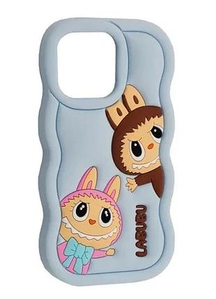 Чохол labubu case for iphone 12/12 pro blue