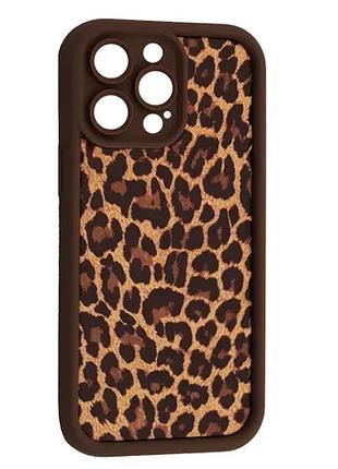 Чохол leopard case for iphone 15 pro max brown 2